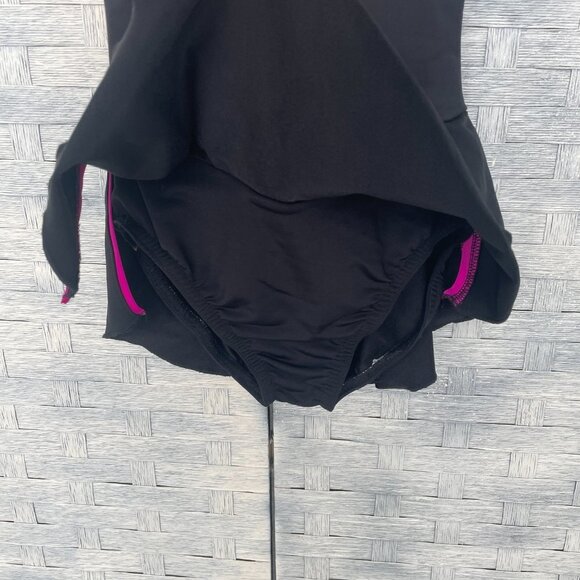 Unicorn Sports Girls Black Pink Gymnastics Dance Leotard Dress Skirt Kids Size 6 - Picture 3 of 6